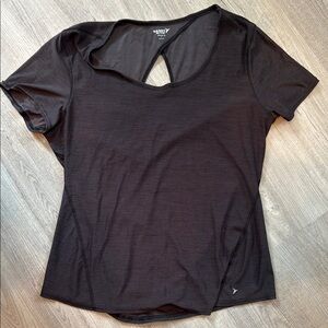 Old Navy Black Fitted Cut Out Short Sleeve Tee